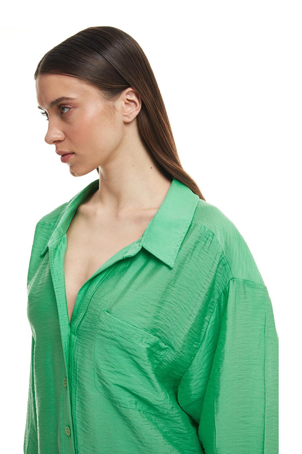 Oversize Button-Up Shirt Apple Mint