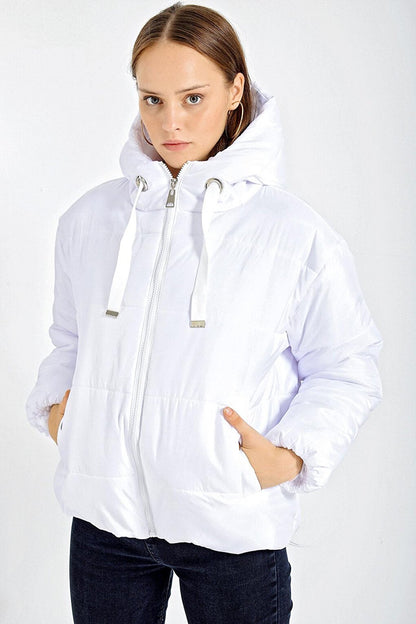 5117 Hooded Puffer Jacket - White