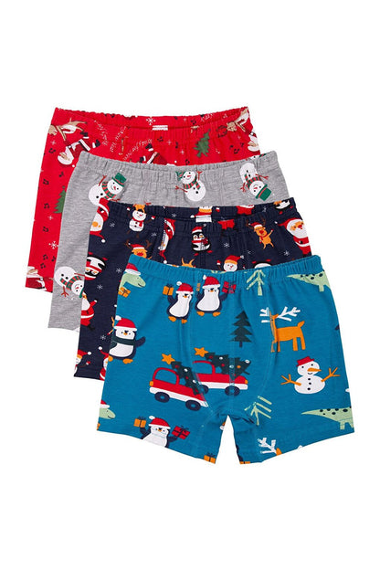 New Year's Boy's Boxer Pack of 4 Colorful