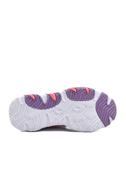 White-Lilac Velcro Kids Sneaker 1417-F