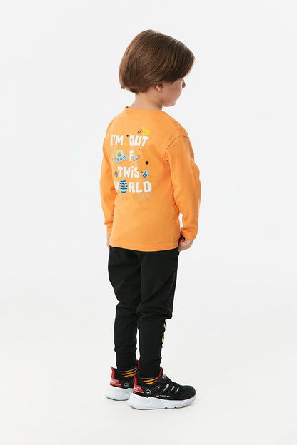 Printed Crew Neck Boy's Bodysuit