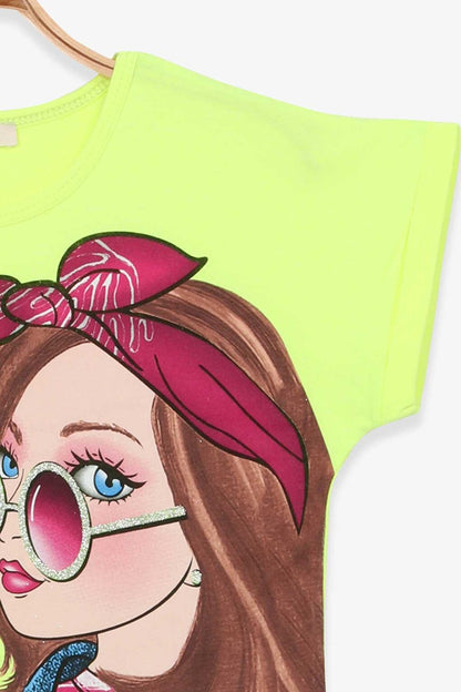 Girl's T-Shirt Printed Pistachio Green (Age 10-14)