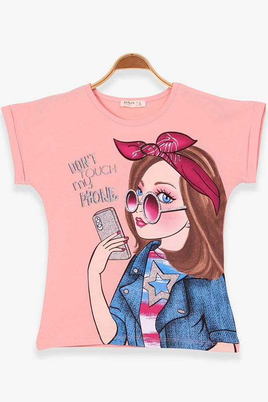 Girl's T-Shirt Printed Salmon (Age 9-14)