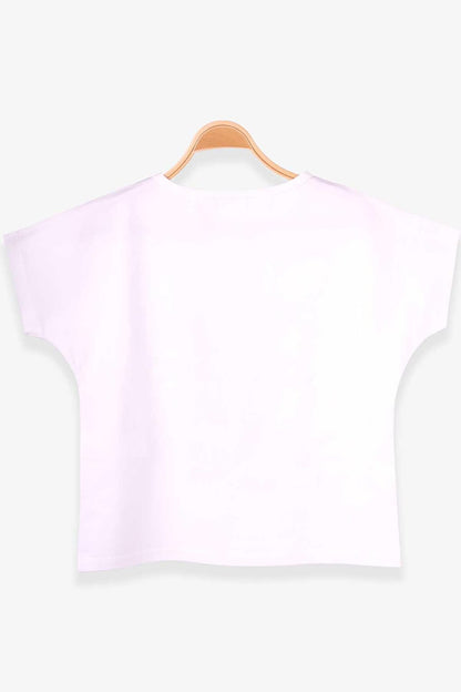 Girls' T-Shirt Ribbon Printed Ecru (Ages 9-14)