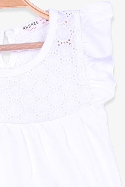 Girl's T-Shirt Lace Ecru (Age 4-6)