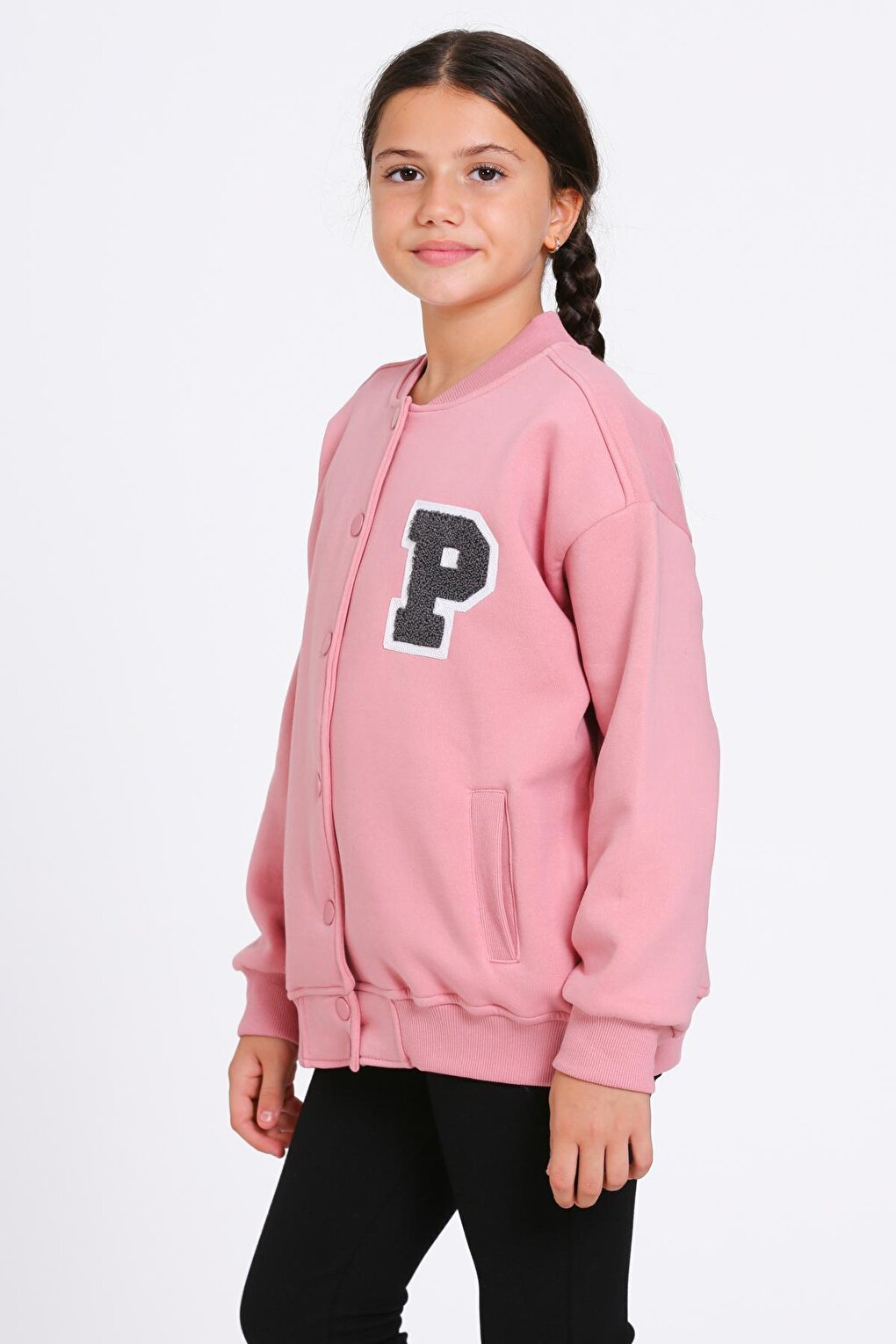 Girl's Powder Vernichten Embroidered College Jacket