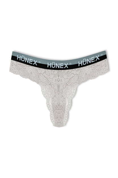 Lace Written Rubber Thong Women's Panties