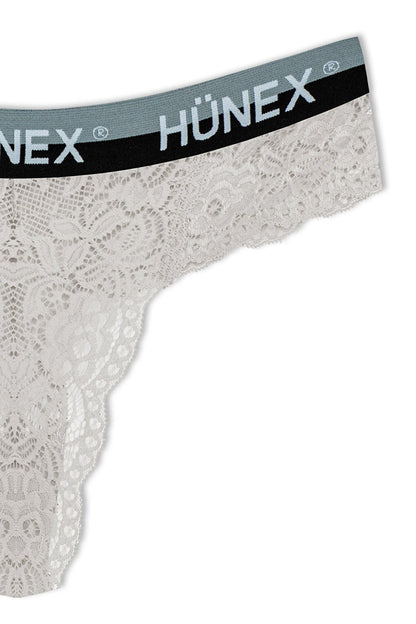 Lace Written Rubber Thong Women's Panties