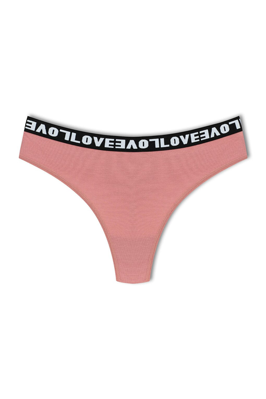 Cotton Lace Back LOVE Rubber Thong Women's Panties