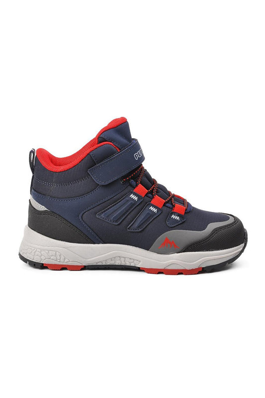 1358-F Navy Blue-Red Children's Outdoor Boots