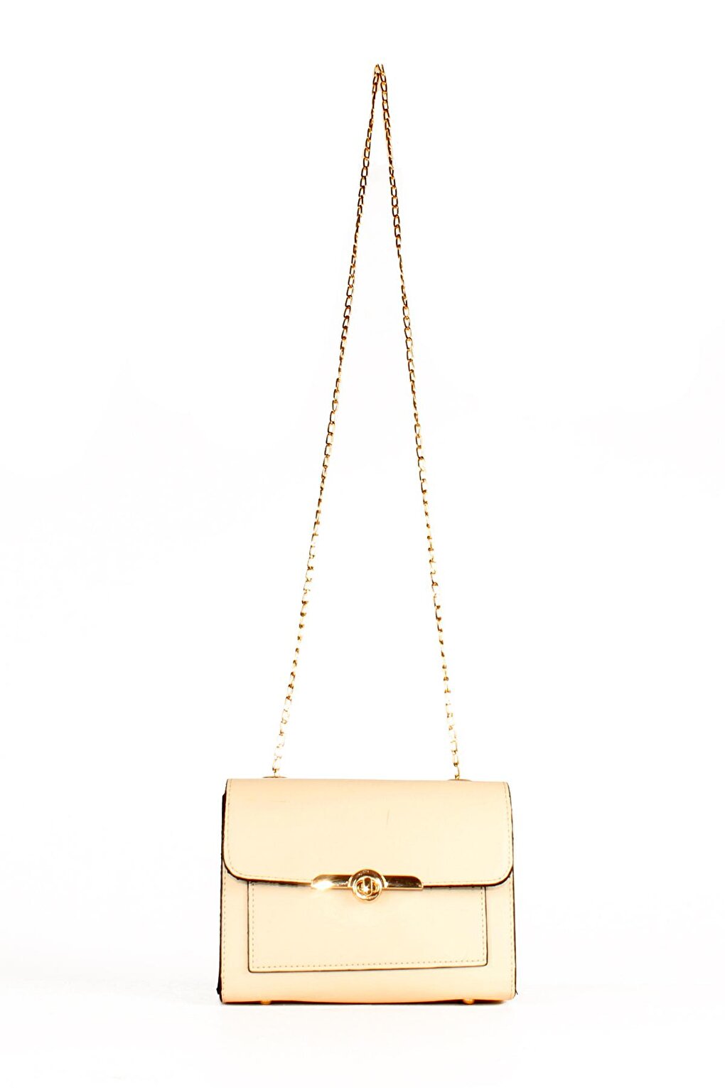 Women's Chain Strap Midi Size Shoulder Bag with Front Pocket (20613)