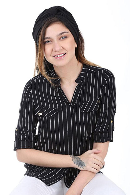 3455 Striped Shirt - Black