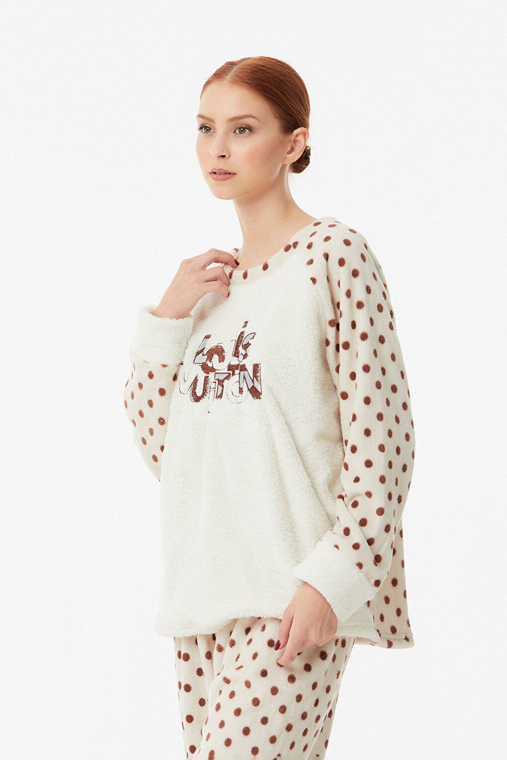 Embroidered Fleece Pajama Set