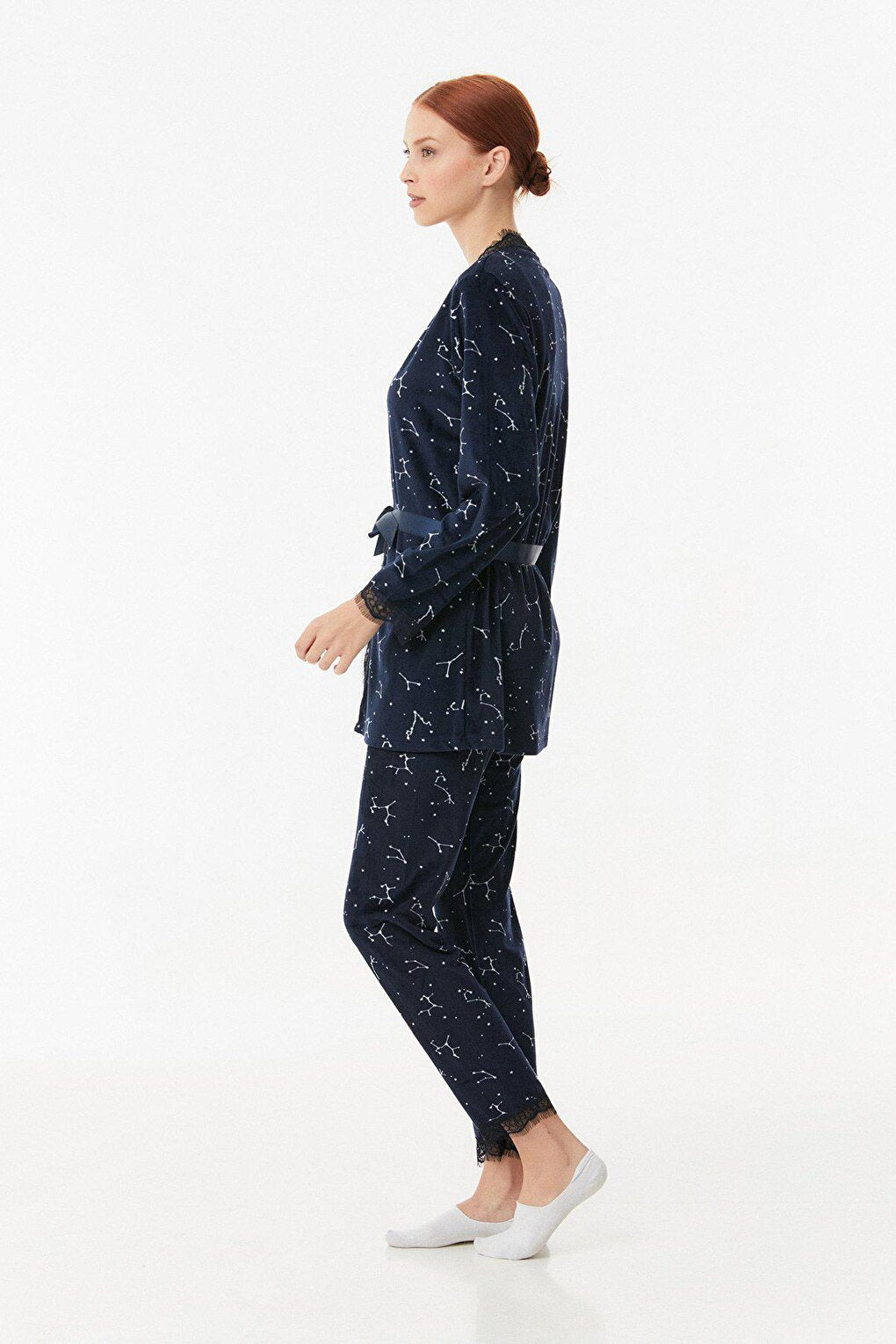 Printed Velvet 3-Piece Pajama Set