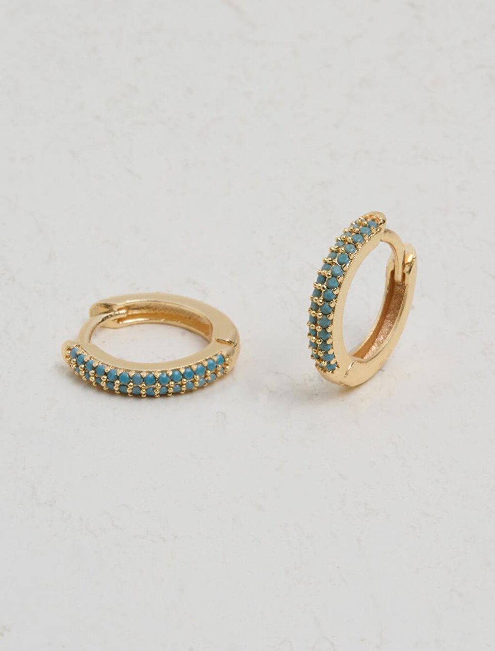 Light Blue Figured Hoop Earring Set