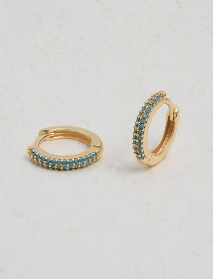 Light Blue Figured Hoop Earring Set