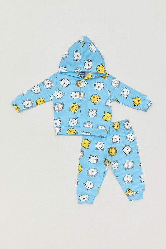 Printed Hooded Baby 3 Piece Set