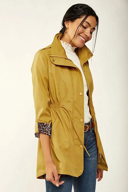 10322 Gathered Waist Trench Coat - Mustard