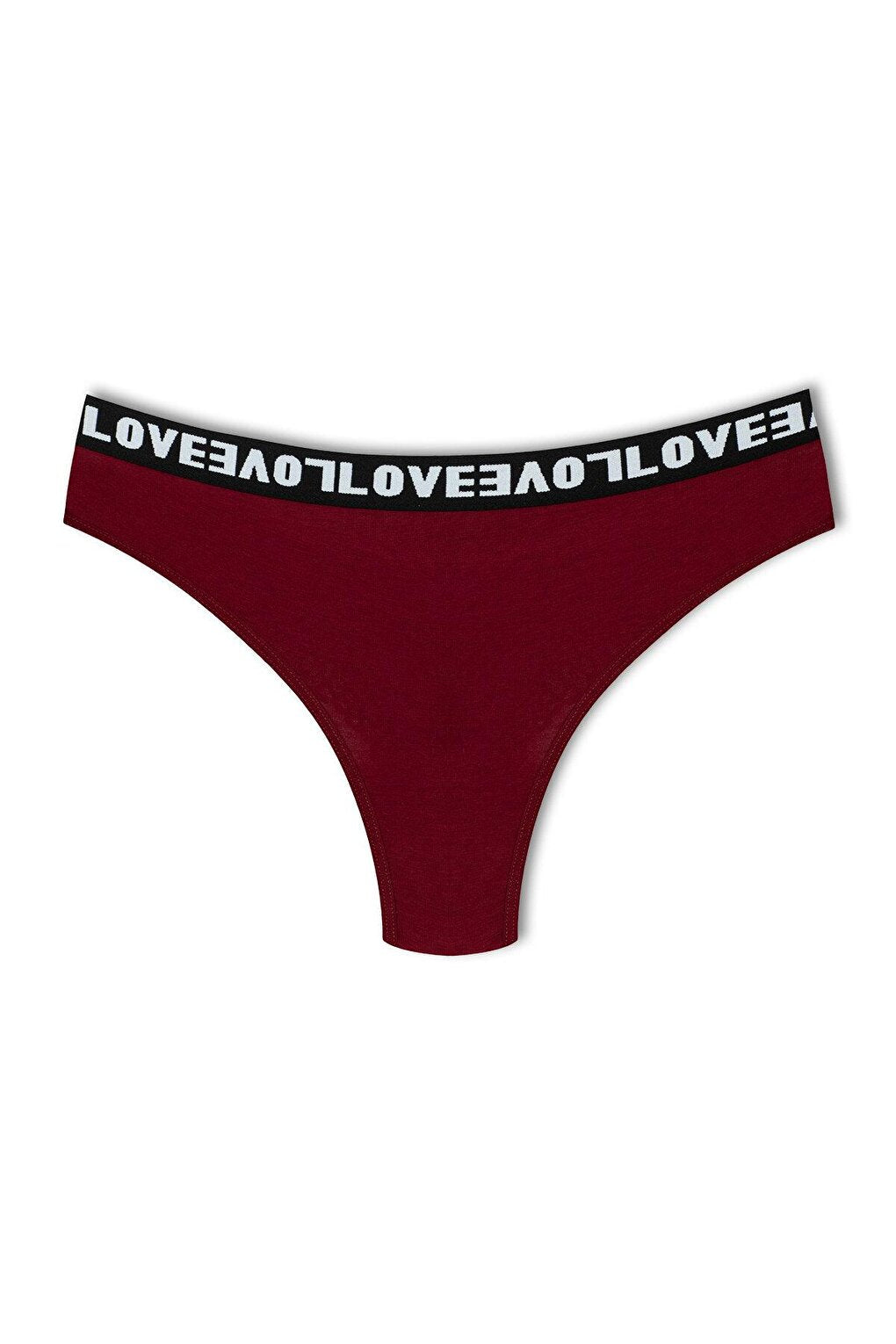 Cotton Lace Back LOVE Rubber Thong Women's Panties