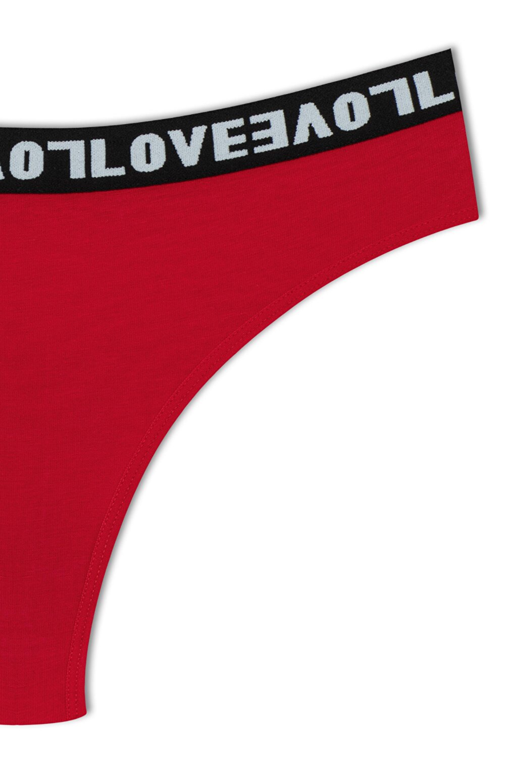 Cotton Lace Back LOVE Rubber Thong Women's Panties