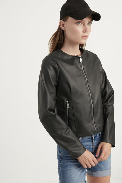 Women's Black Leather Jacket