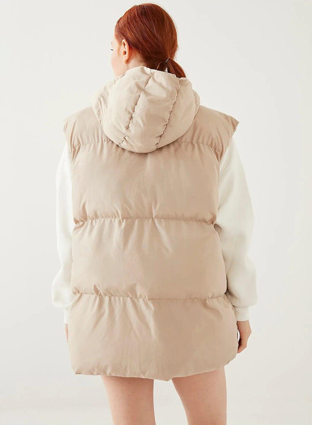 Women's Cream Oversize Puffer Vest