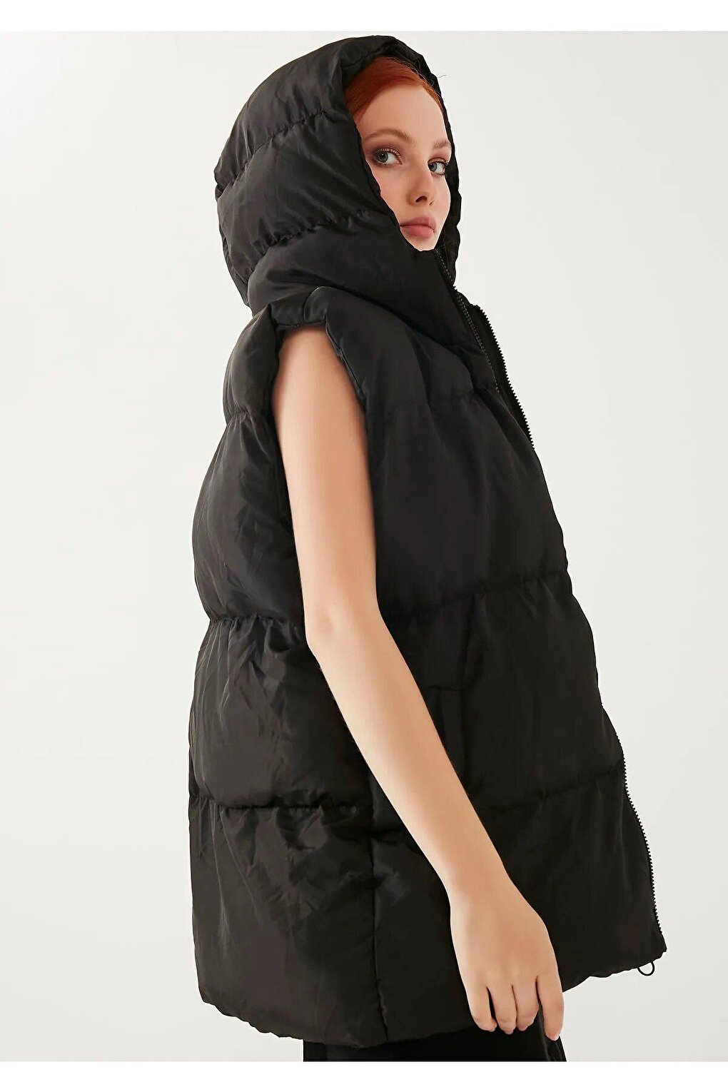 Women's Black Oversize Puffer Vest