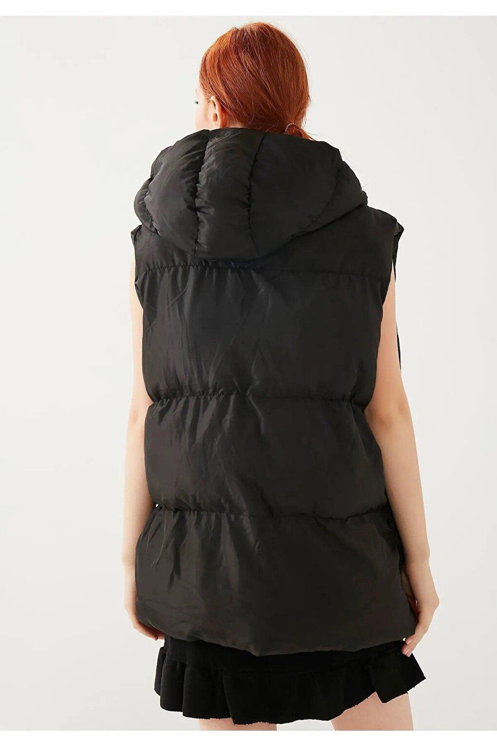 Women's Black Oversize Puffer Vest