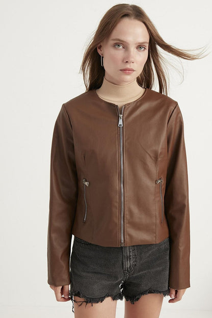 Women's Brown Leather Jacket