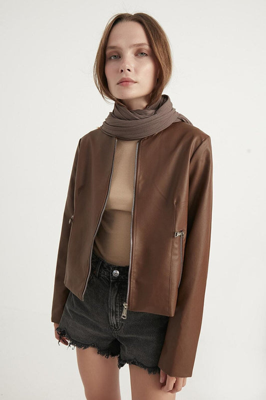 Women's Brown Leather Jacket