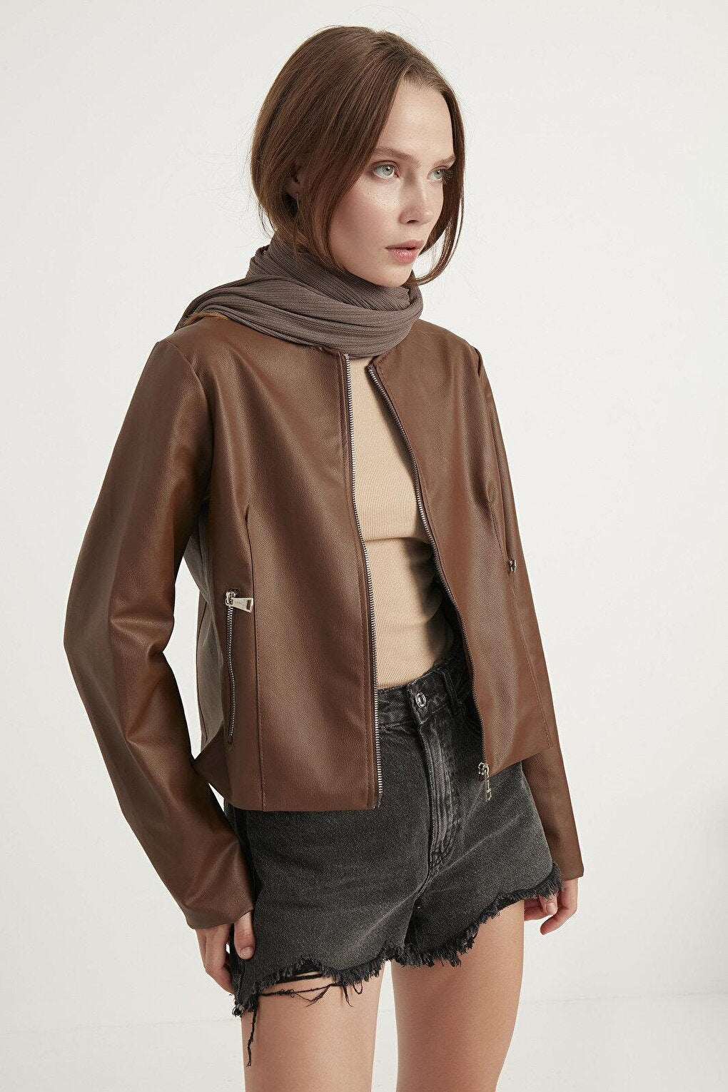 Women's Brown Leather Jacket