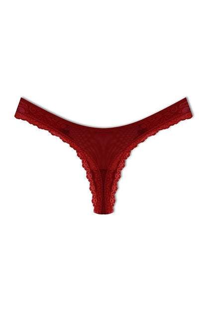 Tulle Lace Thong Women's Panties 5-Piece