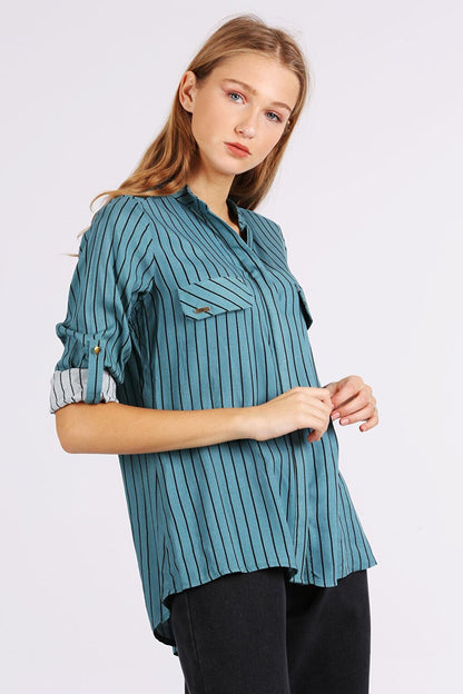 3455 Striped Shirt - Mint