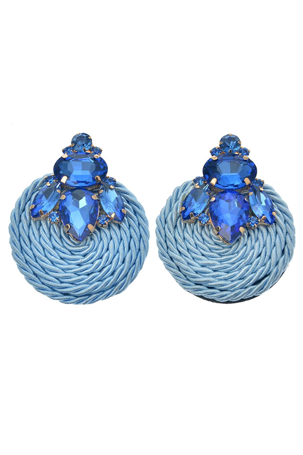 Blue Stone Design Rope Earring