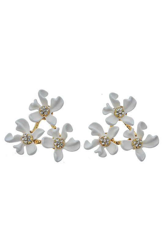 White Flower Earrings