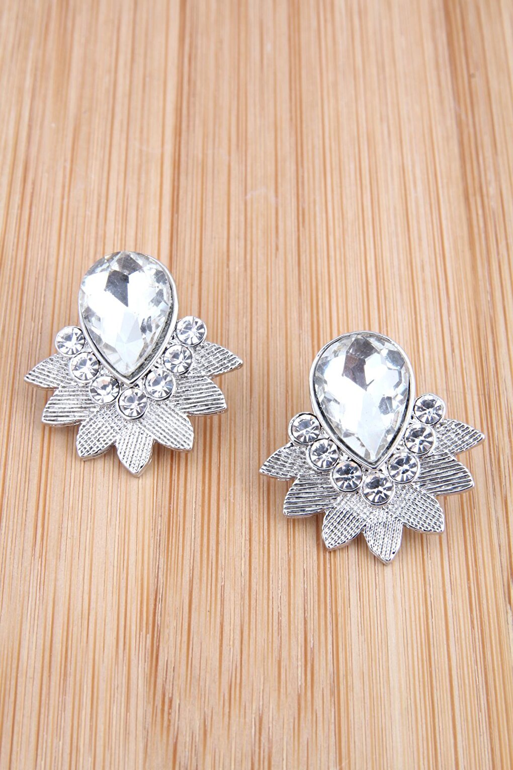 Drop Stone Silver Earrings