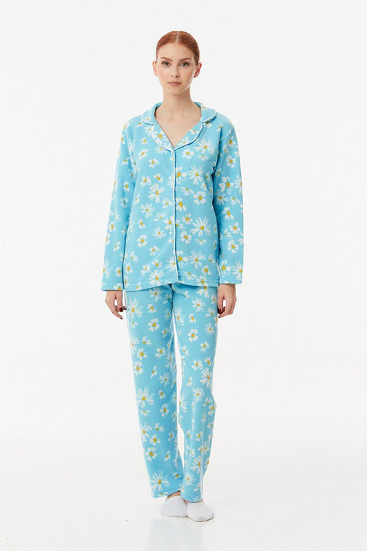 Daisy Printed Buttoned Pajama Set