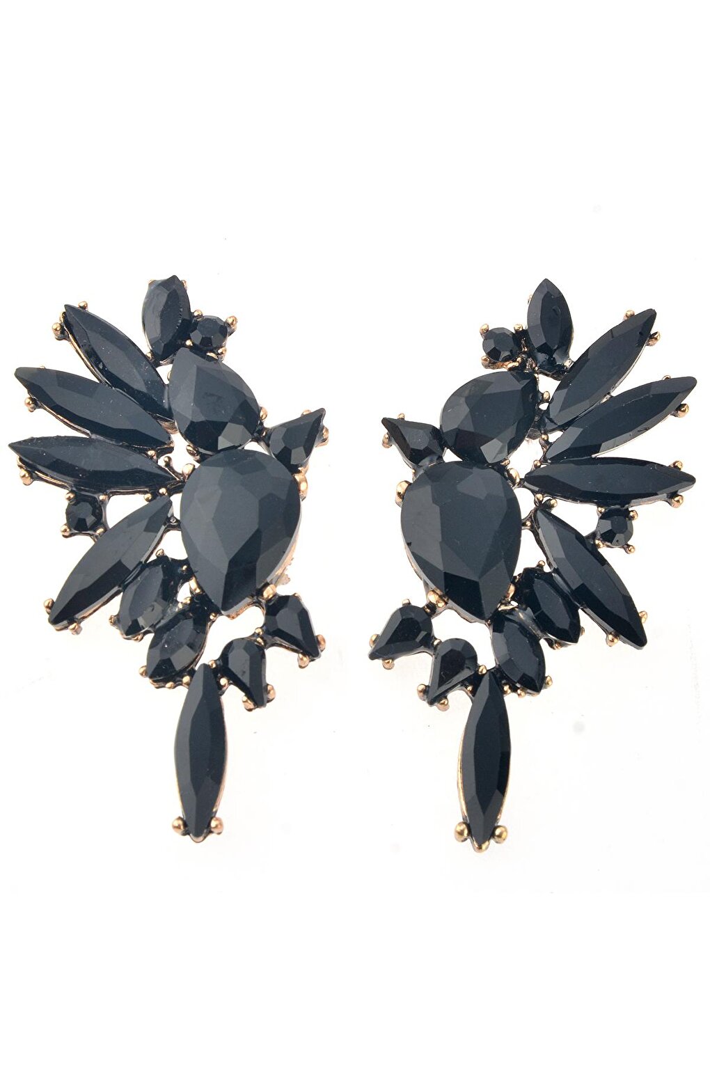 Black Crystal Stone Earrings