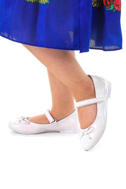 Bow Velcro Girls Ballerina Shoes 201 Patent Leather