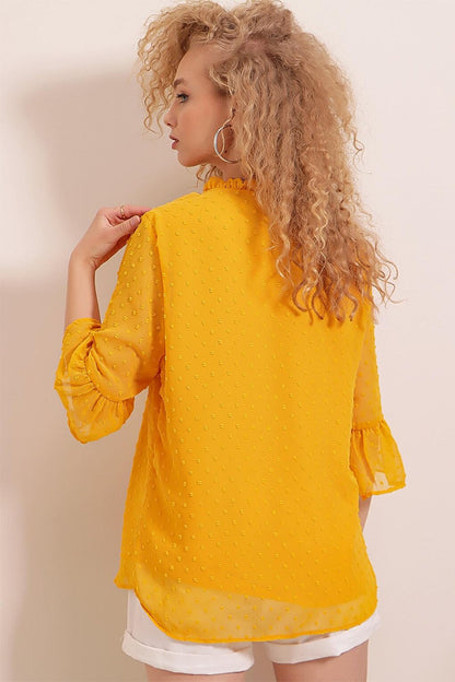 0415 Chiffon Blouse - Yellow