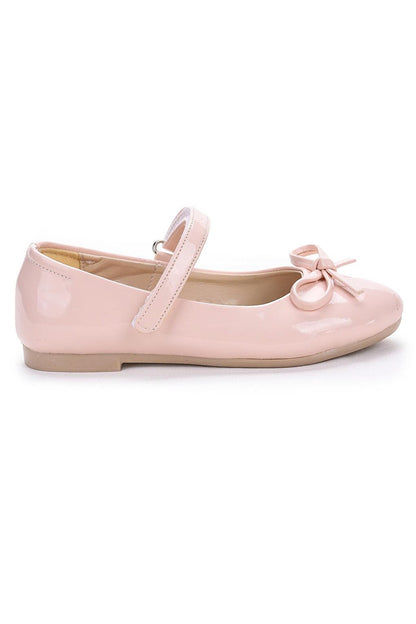 Bow Velcro Girls Ballerina Shoes 201 Patent Leather