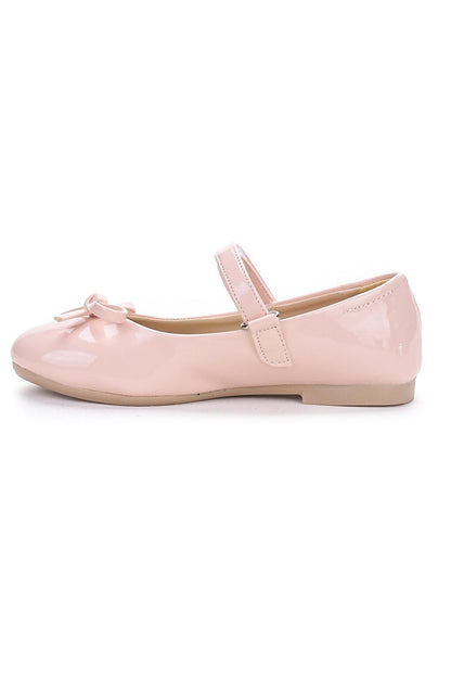 Bow Velcro Girls Ballerina Shoes 201 Patent Leather