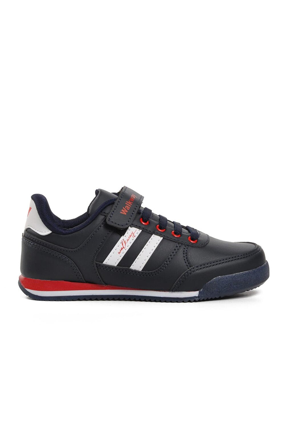 Effective PU-P Navy Blue Velcro Kids Sneaker