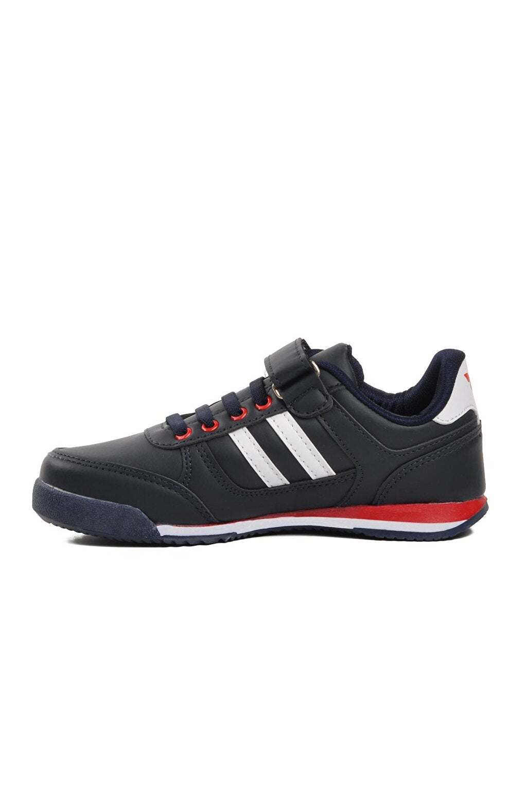 Effective PU-P Navy Blue Velcro Kids Sneaker