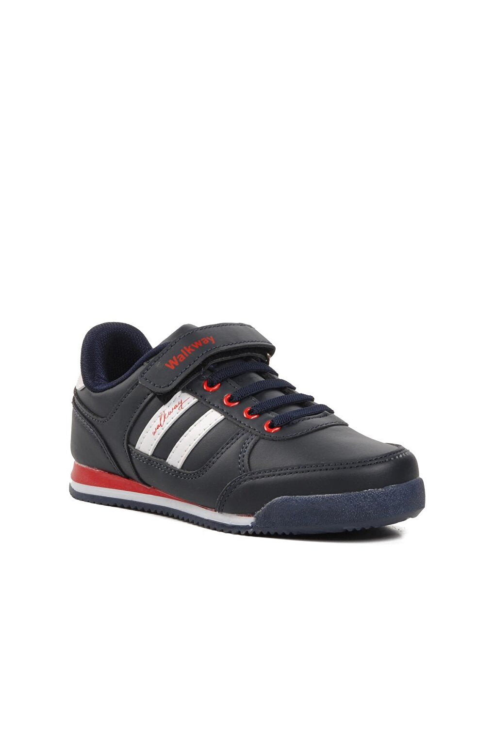 Effective PU-P Navy Blue Velcro Kids Sneaker