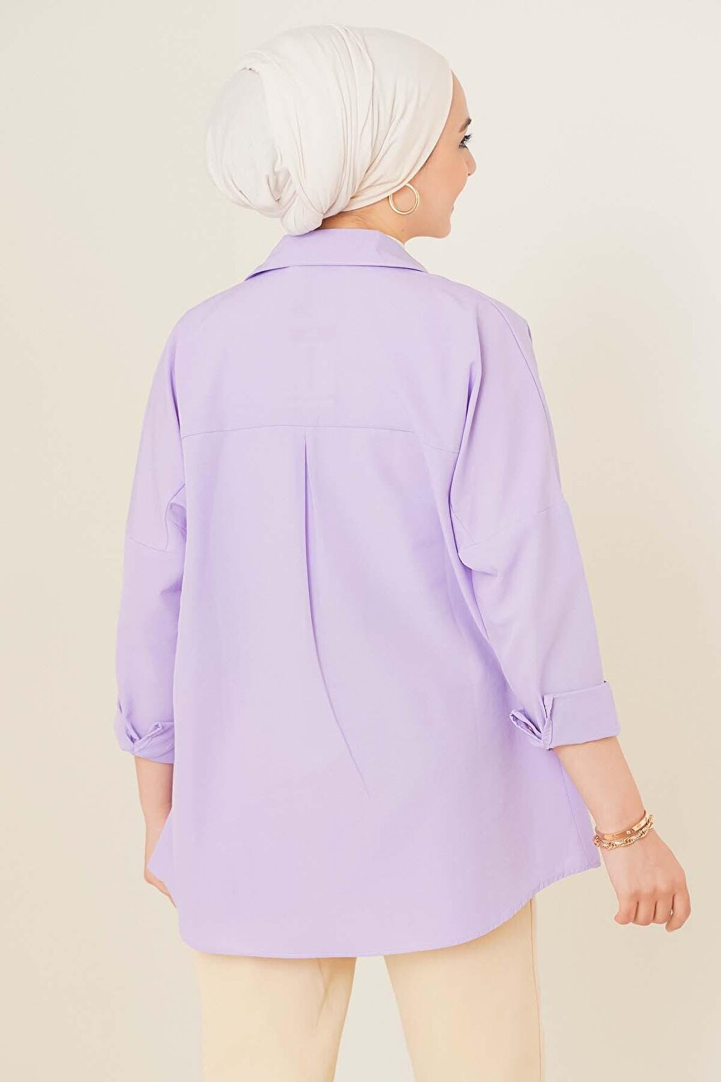 103901 Oversize Basic Hijab Shirt - Lilac