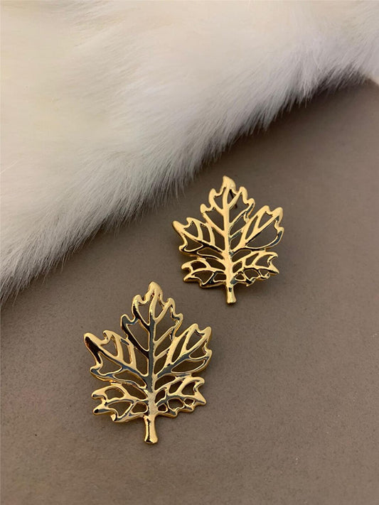 Large Plane Leaf Earrings