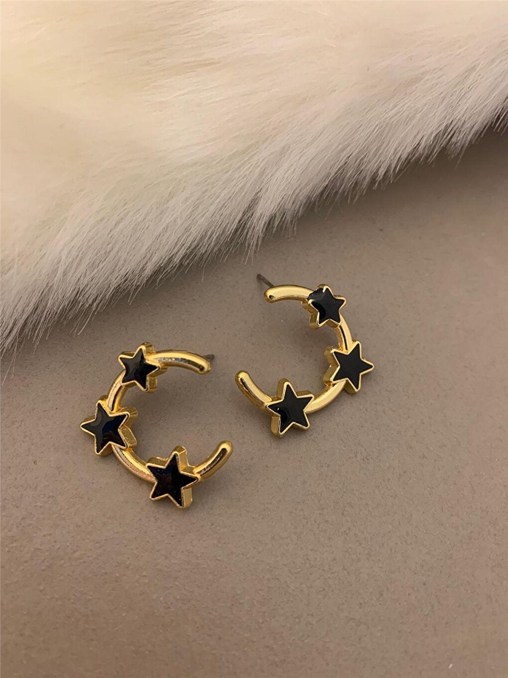 Black Stars Earring