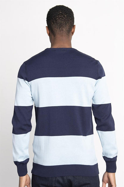 Slim Fit Narrow Cut Crew Neck Patterned Men's Colorful Sweater