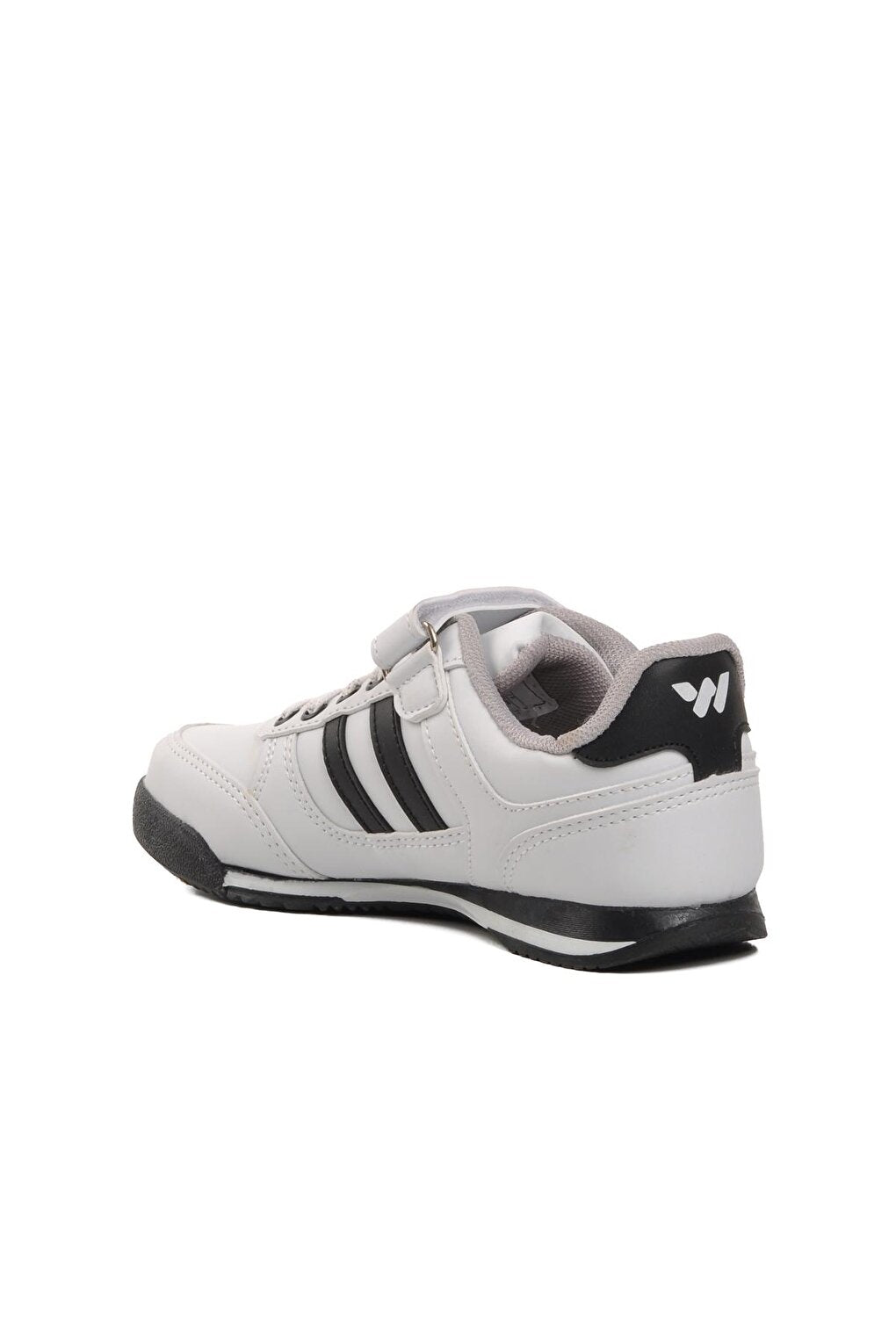 Effective PU-P White-Black Velcro Kids Sneaker